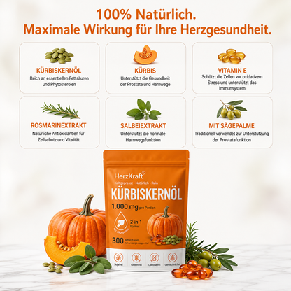 HerzKraft Kürbiskernöl Softgel-Kapseln