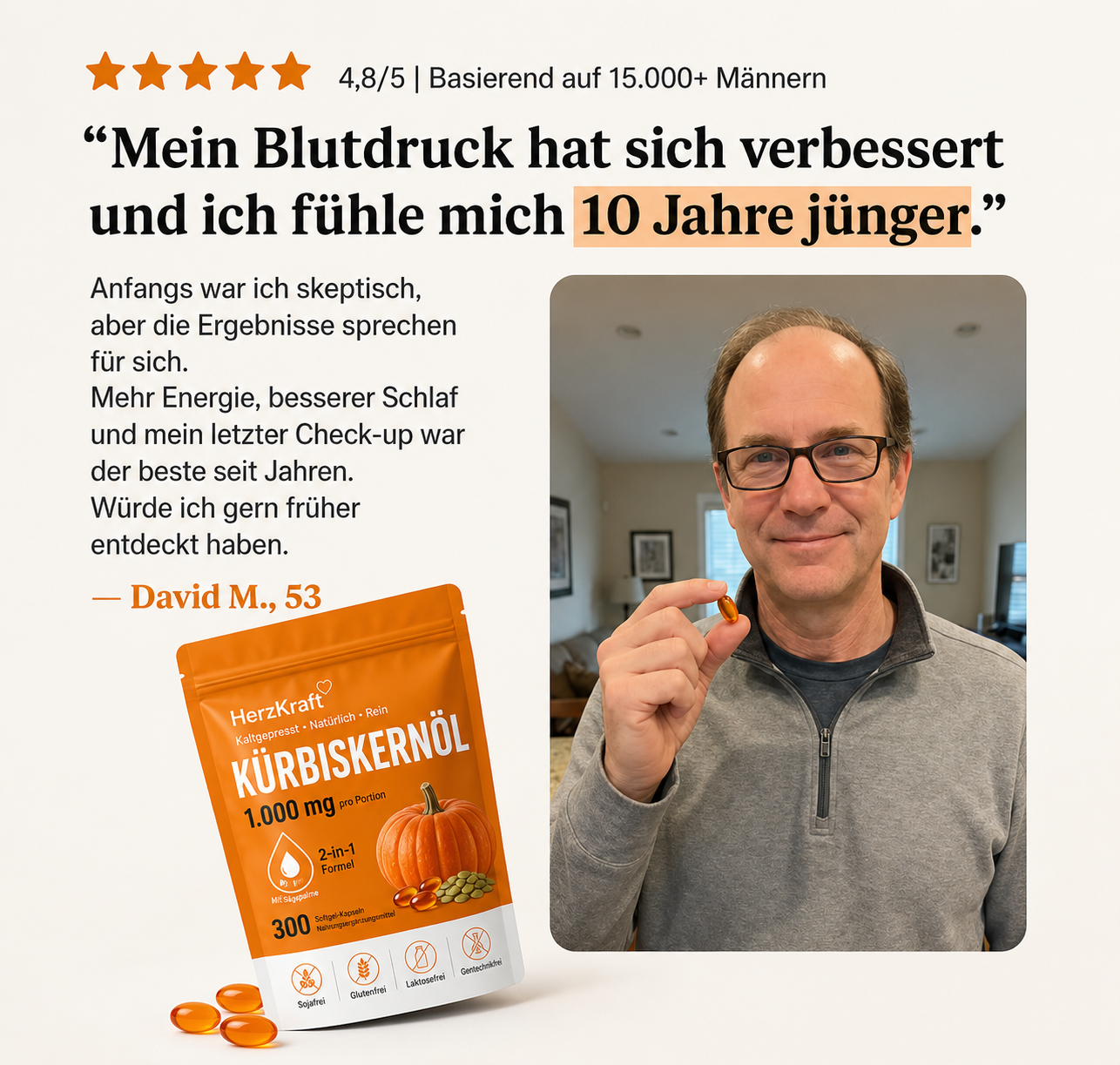 HerzKraft Kürbiskernöl Softgel-Kapseln