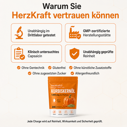 HerzKraft Kürbiskernöl Softgel-Kapseln